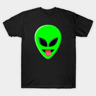 Alien Head Tongue Out Emoji T-Shirt